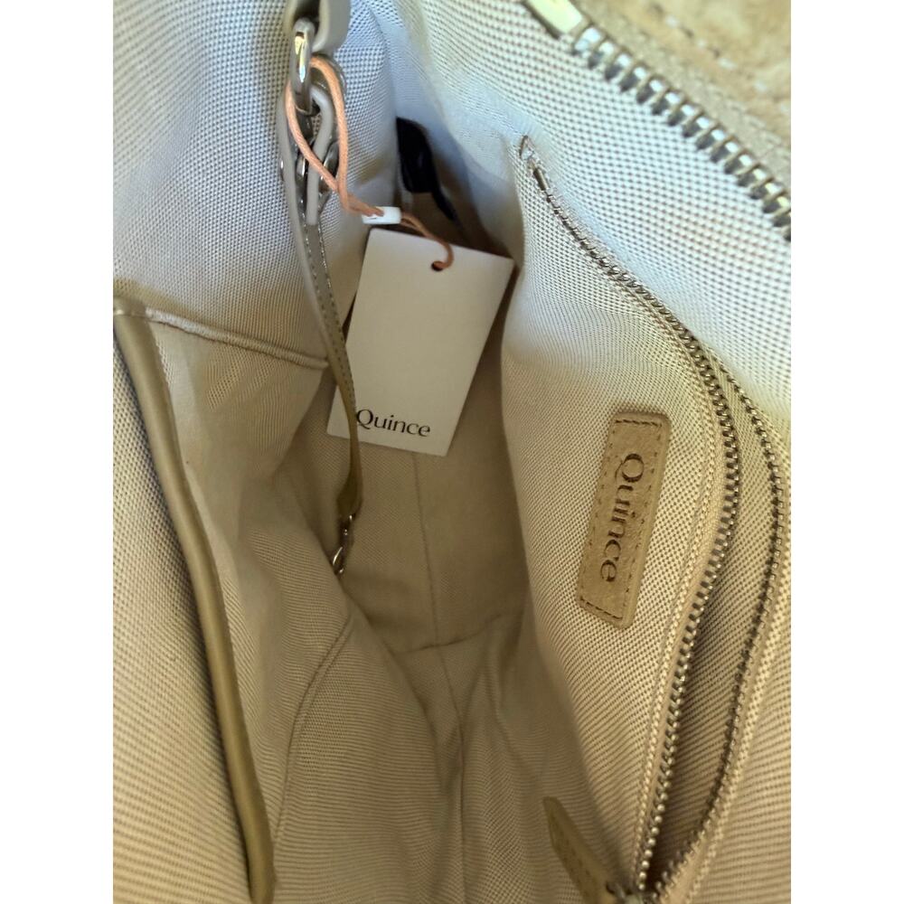 Quince Claire Italian Suede Bucket Crossbody Bag Sand Tan NWT - Picture 8 of 11